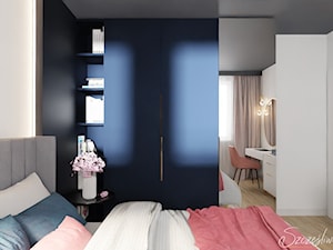 Sypialnia z akcentami granatu - Sypialnia, styl nowoczesny - zdjęcie od Szczęśliwe Wnętrza Studio Projektowe