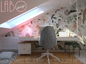 Pokój dziewczynki z tapetą botaniczną - zdjęcie od Szczęśliwe Wnętrza Studio Projektowe
