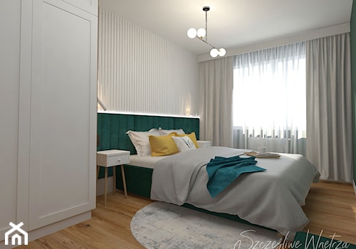 Sypialnia z lamelami - zdjęcie od Szczęśliwe Wnętrza Studio Projektowe
