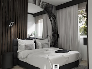 Nowoczesna sypialnia z tapetą - zdjęcie od Studio Archi Pracownia Architektury i Projektowania Wnętrz