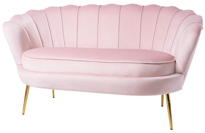 Muszelka Sofa różowa - welur - zdjęcie od lukso.pl sklep