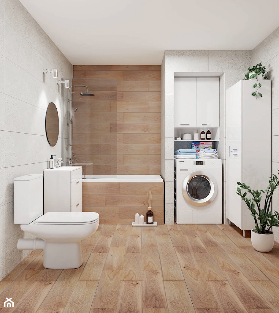 Biała łazienka w stylu skandynawskim - zdjęcie od bricomarche.pl - Homebook