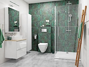 Łazienka inspirowana naturą - zielona łazienka nowoczesna - zdjęcie od bricomarche.pl