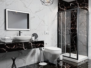 Czarna łazienka w stylu glamour - zdjęcie od bricomarche.pl