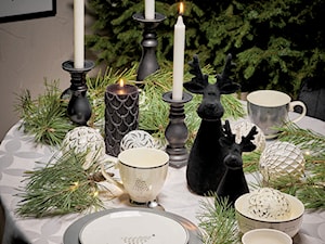 Biało-czarny stół świąteczny glamour - zdjęcie od bricomarche.pl