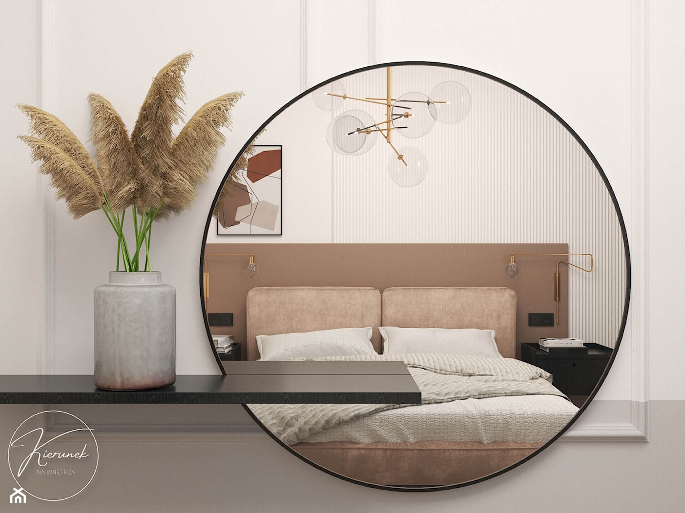Nowoczesne mieszkanie z różową sofą - Sypialnia, styl nowoczesny - zdjęcie od Kierunek na Wnętrza - Homebook