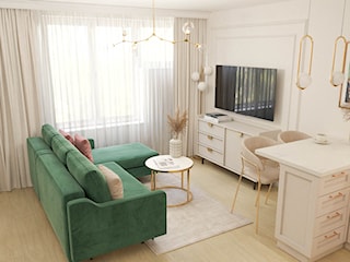 Niewielkie mieszkanie modern classic z odrobiną koloru