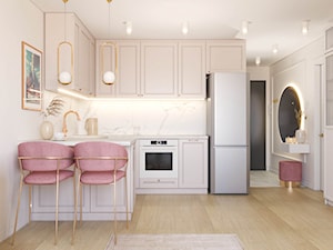 Niewielkie mieszkanie modern classic z odrobiną koloru - Kuchnia, styl nowoczesny - zdjęcie od Kierunek na Wnętrza
