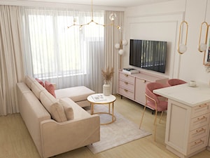 Niewielkie mieszkanie modern classic z odrobiną koloru - Salon, styl nowoczesny - zdjęcie od Kierunek na Wnętrza
