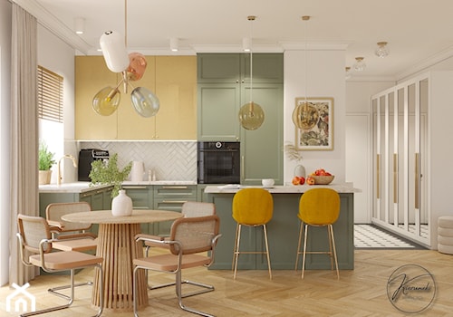 Kolorowe mieszkanie dla młodej kobiety - Kuchnia, styl vintage - zdjęcie od Kierunek na Wnętrza
