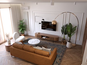 Mieszkanie w kolorach ziemi - Salon, styl nowoczesny - zdjęcie od Kierunek na Wnętrza