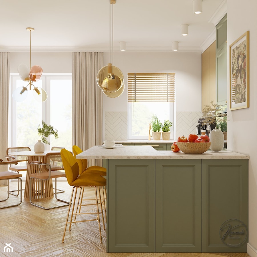 Kolorowe mieszkanie dla młodej kobiety - Kuchnia, styl vintage - zdjęcie od Kierunek na Wnętrza