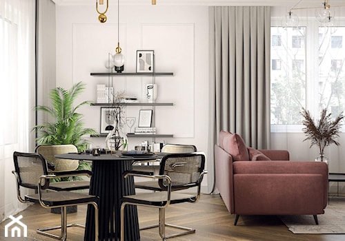 Nowoczesne mieszkanie z różową sofą - Jadalnia, styl nowoczesny - zdjęcie od Kierunek na Wnętrza
