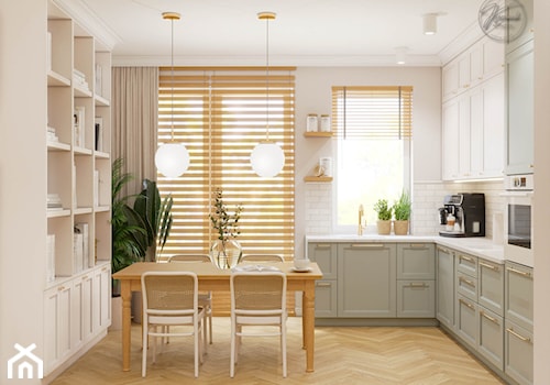 Mieszkanie z zieloną kuchnią i nuta boho - Kuchnia, styl nowoczesny - zdjęcie od Kierunek na Wnętrza
