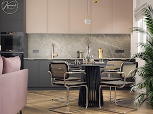 Nowoczesne mieszkanie z różową sofą - Kuchnia, styl nowoczesny - zdjęcie od Kierunek na Wnętrza