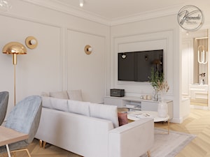 Eleganckie mieszkanie w beżach - Salon, styl nowoczesny - zdjęcie od Kierunek na Wnętrza