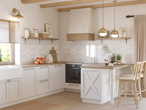 Część dzienna w stylu modern farmhouse - Kuchnia, styl rustykalny - zdjęcie od Kierunek na Wnętrza