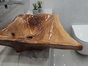 Drewniana umywalka - Salon, styl skandynawski - zdjęcie od Pracownia Drewniaczki