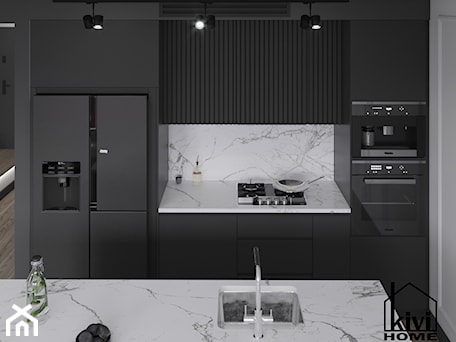 Aranżacje wnętrz - Kuchnia: Projekt kuchni z frezowanymi frontami i wzorem marmuru - Kivi Home - projektowanie wnętrz. Przeglądaj, dodawaj i zapisuj najlepsze zdjęcia, pomysły i inspiracje designerskie. W bazie mamy już prawie milion fotografii!