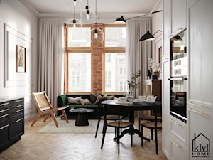 Salon w mieszkaniu w kamienicy - zdjęcie od Kivi Home - projektowanie wnętrz