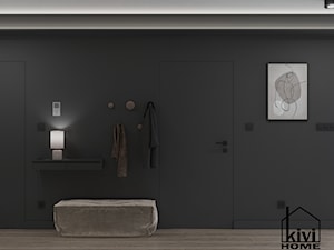 projekt holu z czarną ścianą - zdjęcie od Kivi Home - projektowanie wnętrz