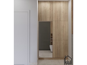 projekt pralki w zabudowie w łazience - zdjęcie od Kivi Home - projektowanie wnętrz