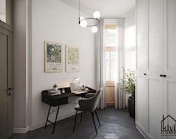 Gabinet z motywem cegły - zdjęcie od Kivi Home - projektowanie wnętrz - Homebook
