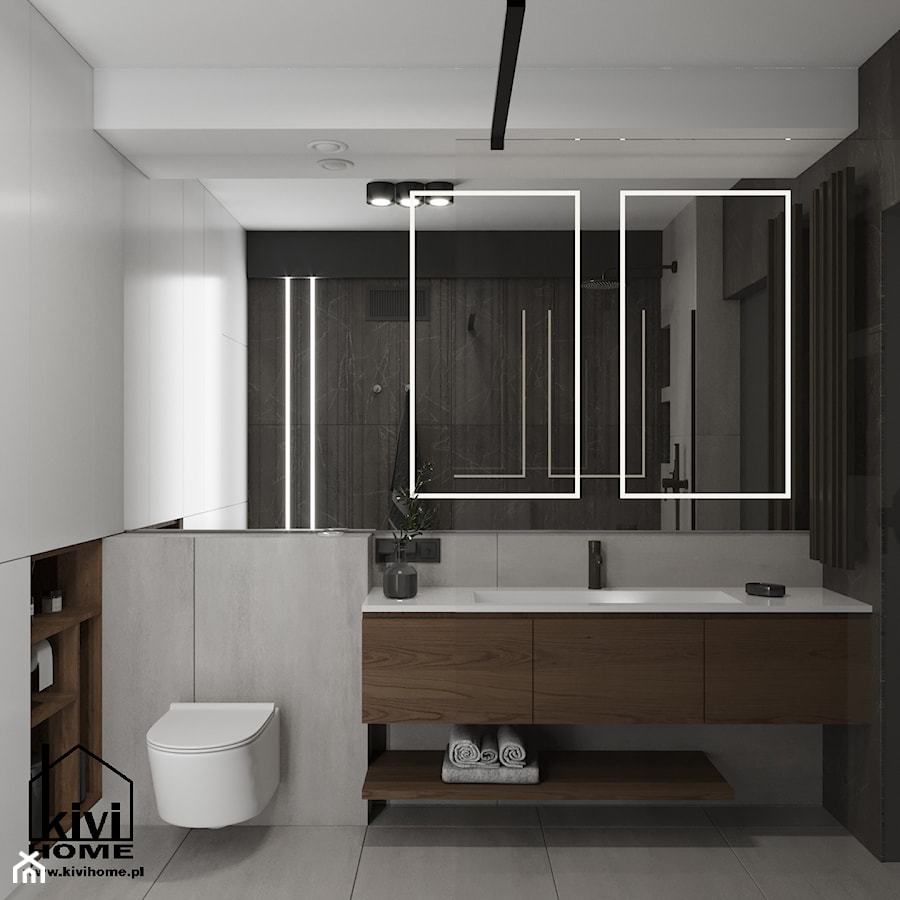 projekt łazienki - zdjęcie od Kivi Home - projektowanie wnętrz