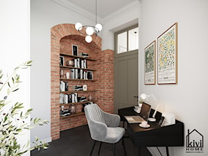 Gabinet z motywem cegły - zdjęcie od Kivi Home - projektowanie wnętrz