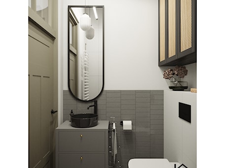 Aranżacje wnętrz - Łazienka: Mała łazienka z mocnym akcentem zielonych płytek - Kivi Home - projektowanie wnętrz. Przeglądaj, dodawaj i zapisuj najlepsze zdjęcia, pomysły i inspiracje designerskie. W bazie mamy już prawie milion fotografii!