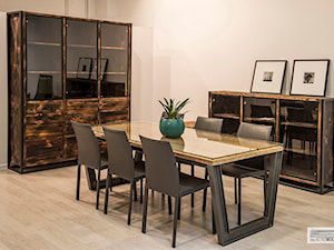 Stół Finsen - połączenie drewna, stali i szkła - zdjęcie od Retrowood