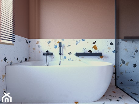 Aranżacje wnętrz - Łazienka: łazienka łącząca pomarańcz z błękitem - Sędzicka - architekt, projektowanie wnętrz. Przeglądaj, dodawaj i zapisuj najlepsze zdjęcia, pomysły i inspiracje designerskie. W bazie mamy już prawie milion fotografii!