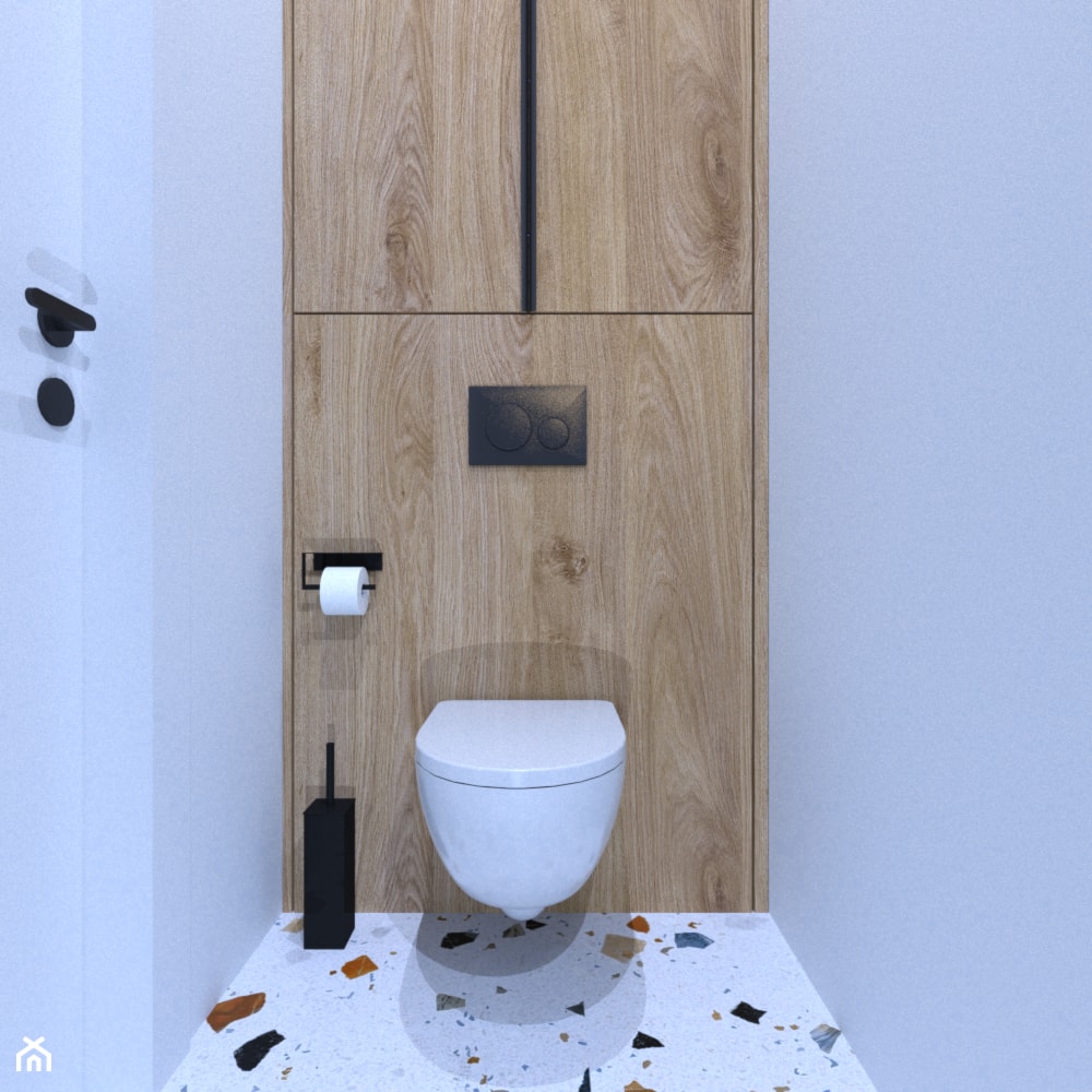 niewielka toaleta z terazzo - zdjęcie od Sędzicka - architekt, projektowanie wnętrz - Homebook