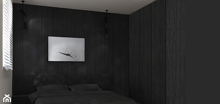 ciemna sypialnia - zdjęcie od Ri interior architecture