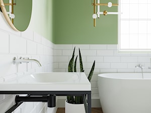 Nowoczesna łazienka z odcieniami zieleni i bieli - produkty Massi - zdjęcie od Łazienki Massi