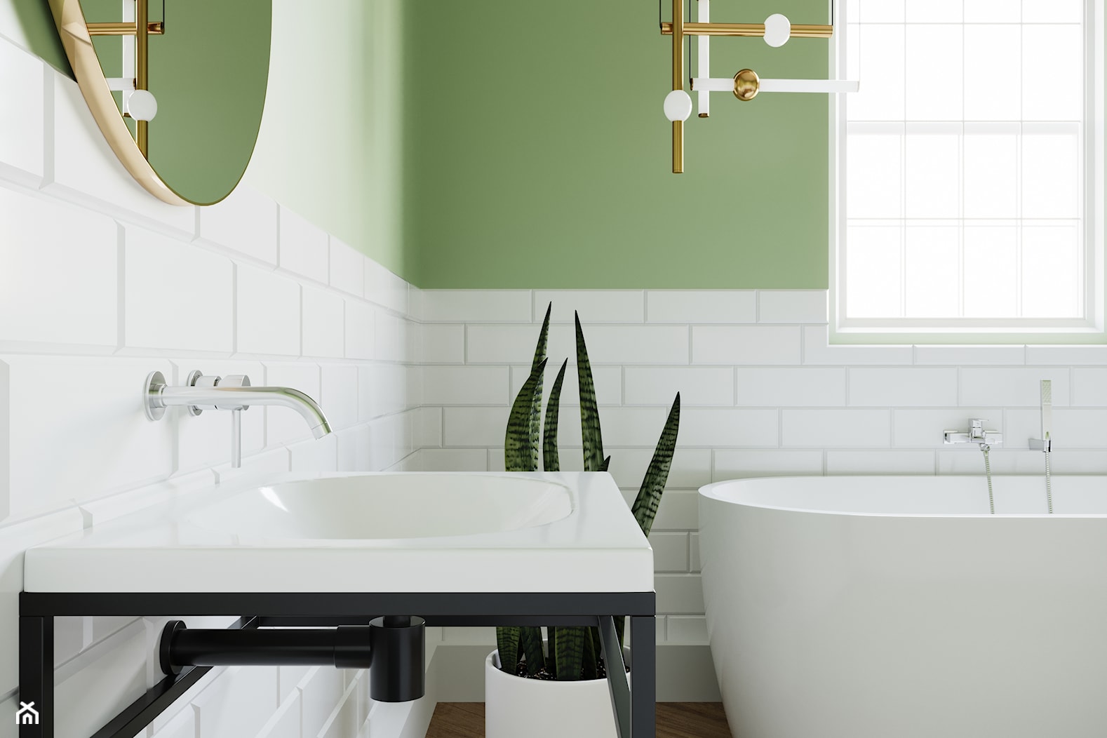 Nowoczesna łazienka z odcieniami zieleni i bieli - produkty Massi - zdjęcie od Łazienki Massi - Homebook
