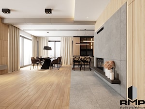 Minimalistyczny projektu domu - Salon, styl minimalistyczny - zdjęcie od rmstudio