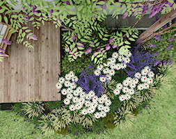 Fragment ogrodu z kwitnącą rabatą bylinową i trawami - Ogród, styl skandynawski - zdjęcie od Małe zielone studio - Homebook