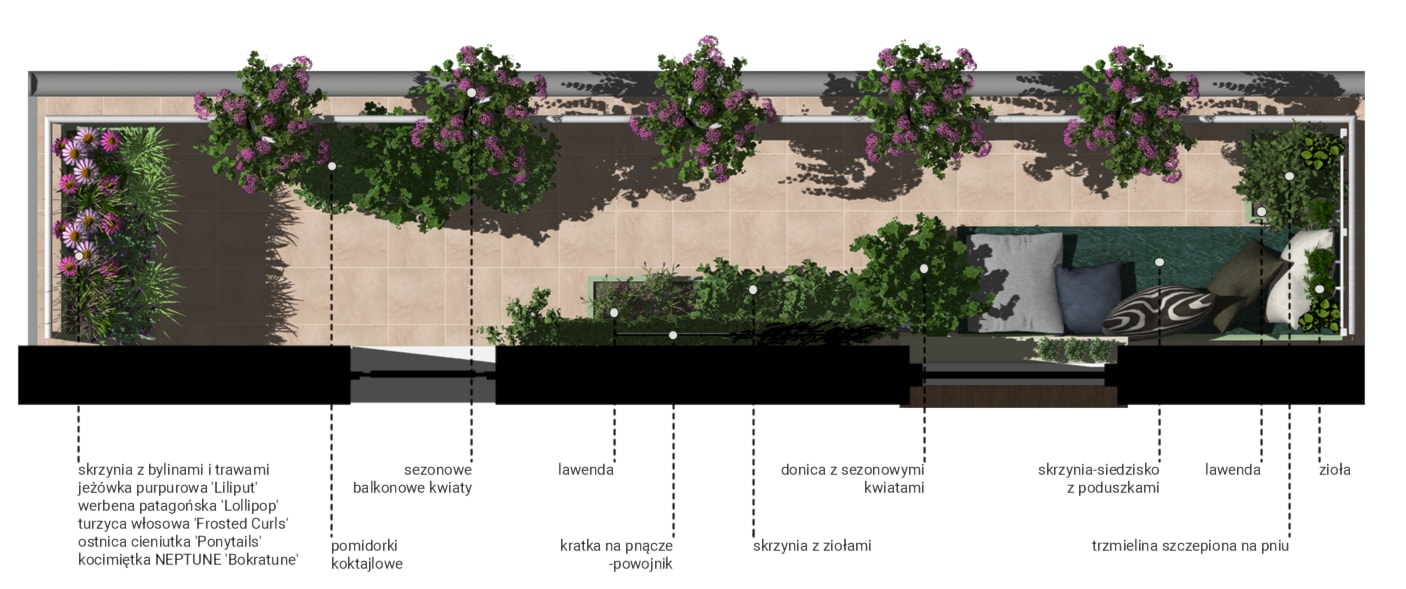 Wąski balkon - Taras, styl skandynawski - zdjęcie od Małe zielone studio - Homebook