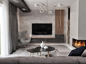 Dom Ann - Średni biały szary salon, styl nowoczesny - zdjęcie od LOVRE WNĘTRZA