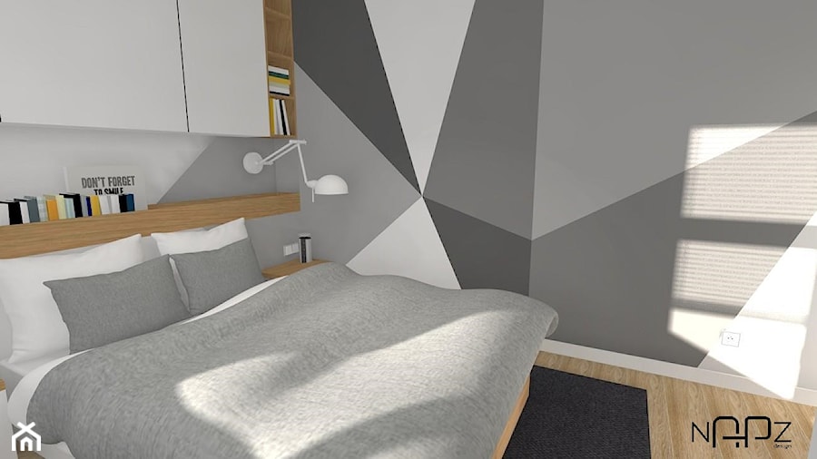 Geometria w sypialni - Sypialnia, styl nowoczesny - zdjęcie od Niebanalne Aranżacje Przestrzeni Zamkniętych