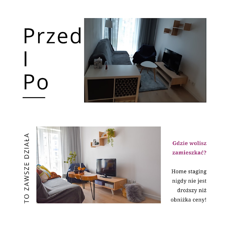 Home staging salonu w mieszkaniu na wynajem - zdjęcie od Wystój ma znaczenie Marzena Piotrowska