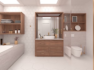 Łazienka ze złotymi dodatkami - Łazienka, styl nowoczesny - zdjęcie od InHouse-Design
