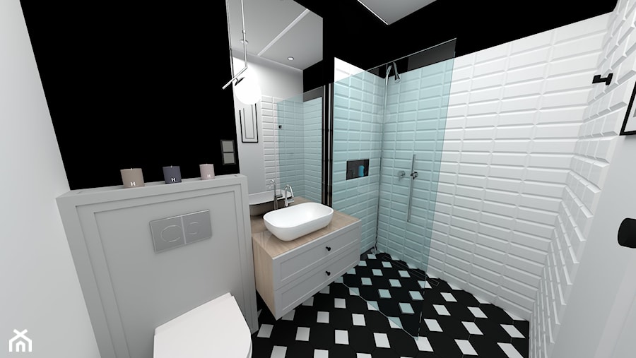 Łazienka czarno-biała - Łazienka - zdjęcie od InHouse-Design
