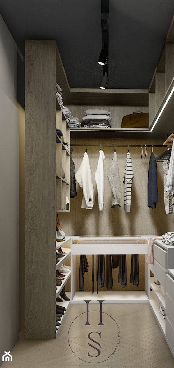 Nowoczesna garderoba z segregacją - zdjęcie od Honest Studio projektowanie wnętrz