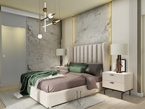 Sypialnia z butelkową zielenią - zdjęcie od Honest Studio projektowanie wnętrz