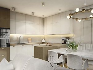 Kuchnia z salonem w stylu glamour - zdjęcie od Honest Studio projektowanie wnętrz