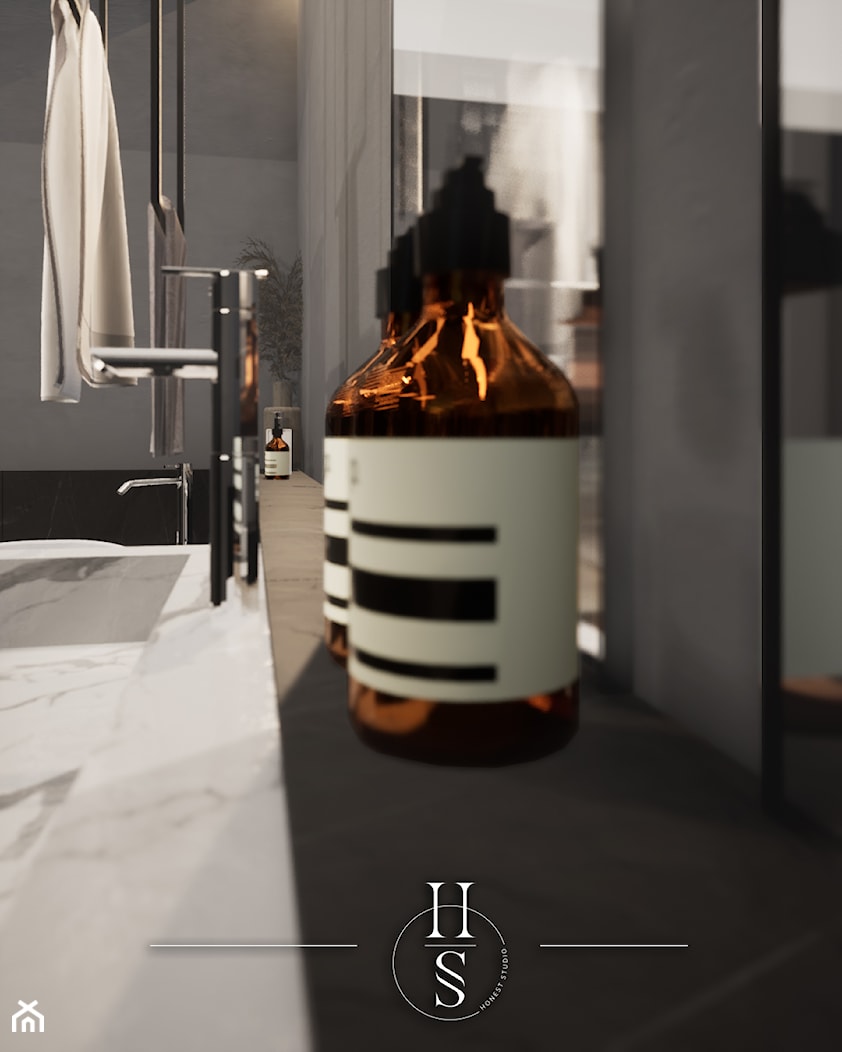 Łazienka z wolnostojącą wanna i prysznicem - zdjęcie od Honest Studio projektowanie wnętrz - Homebook