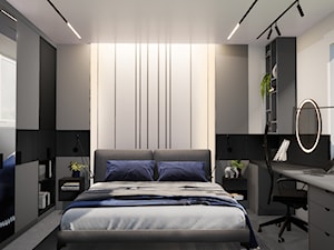 Sypialnia z miejscem do pracy - zdjęcie od Honest Studio projektowanie wnętrz