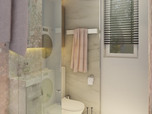 Łazienka z różową mozaiką - zdjęcie od Honest Studio projektowanie wnętrz